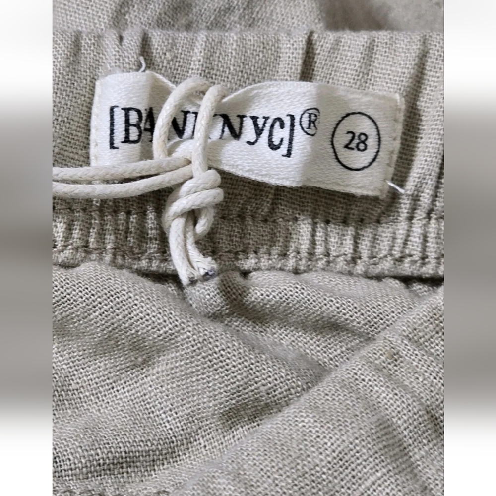 Blank NYC Linen Cargo Shorts Beige Size 28 Lightweight Summer Beach Casual NWT - Picture 13 of 16